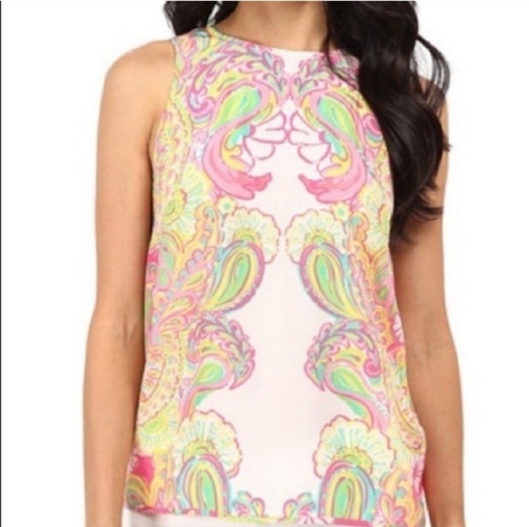Lilly Pulitzer Iona Sleeveless Silk Shell Blouse Size XS - Picture 1 of 12